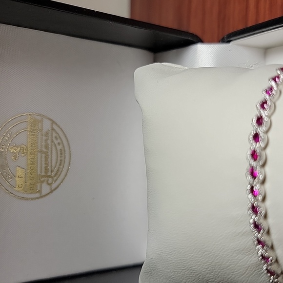 C.F.Reuschlein 14 kt White Gold With Diamonds and RUBY Bracelet - Picture 4 of 12